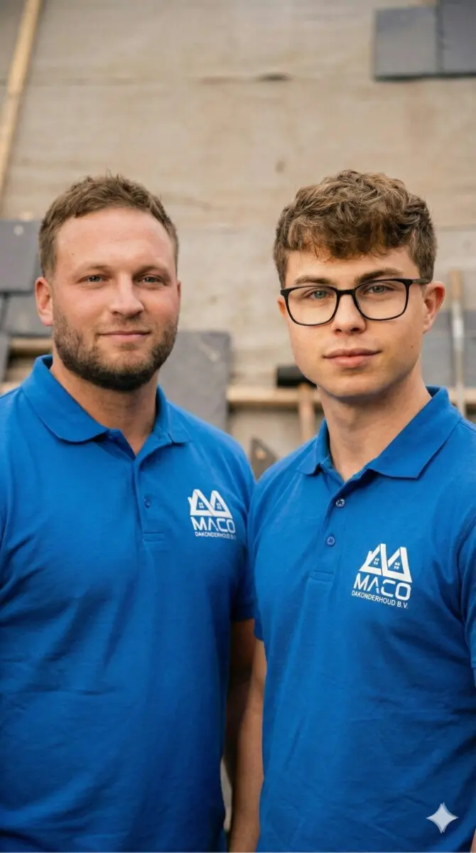Connor van Koot en Maikel de Groot van MACO Dakonderhoud